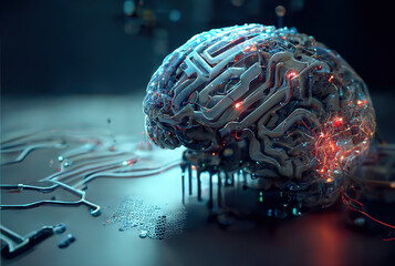 Computer Brain. Generative AI