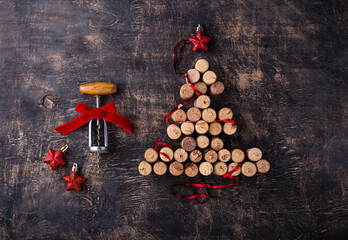 Poster - Christmas tree from wine corks