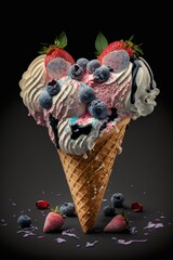 Wall Mural - Valentine Ice-cream Cornet