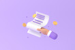 © Ake - Tax Day Reminder Concept. Businessman submit tax by online concept, online tax payment and report. Business income. 3d illustration.
