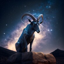 Capricorn In Real Life Fantasy With Stars In Background Incredibly Detailed And 4k Professional Lighting 