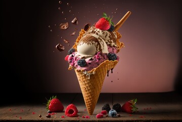 Wall Mural - Valentine Ice-cream cone