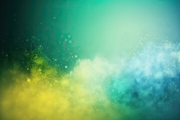 Wall Mural - Easter smoke, light blue and light green and yellow, with shiny glitter particles abstract background