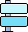 blue street signpost and signage icon