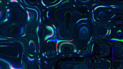 Canvas Print - Abstract loopable blue square wave grid. Neon glowing design elements for big data, science background