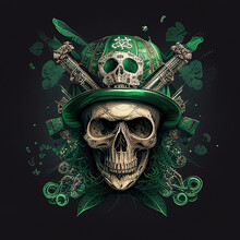 Saint Patrick's Skull . AI Generated Art