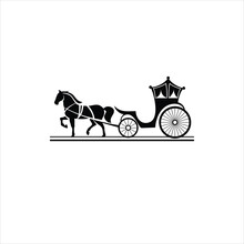 Horse-drawn Carriage Logo Icon Vector