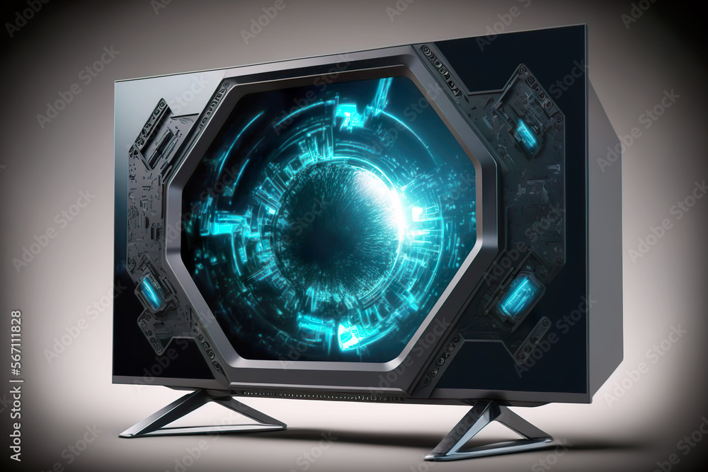 TV and monitor design made with imagined future technology. HD, Full HD ...