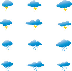collection of weather vector illustrations. wind cloud snowfall icon snow