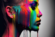 Stunning Colorful Face Painting, Airbrush Art, And 2D Graphic Design - Discover Vibrant Visual Ideas, Generative AI