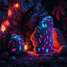 Background Neon Rock