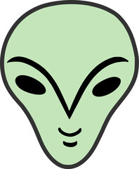 Sticker - Funny alien hand draw