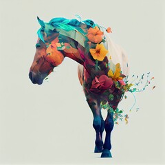 Wall Mural - A portrait of a horse, Generative AI