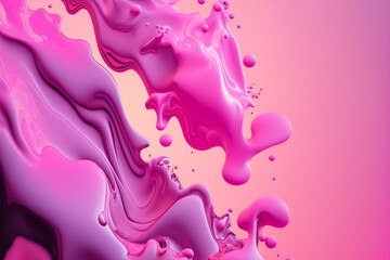 Wall Mural - abstract pastel neon pink liquid design made by generative ai