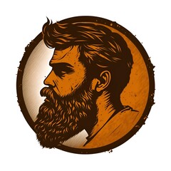 Wall Mural - bearded man logo, generative AI