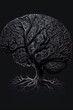 A brain illustrated in a dark style with Generative AI
