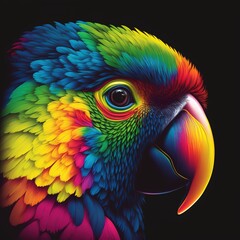 Wall Mural - background with parrot color flat illustration