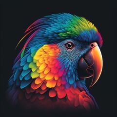 Wall Mural - background with parrot color flat illustration