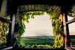Tuscany windows in countryside