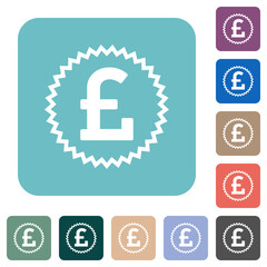 Poster - English Pound sticker alternate rounded square flat icons