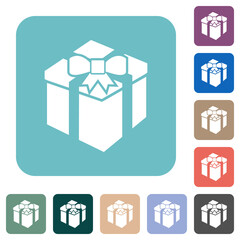 Poster - Gift box rounded square flat icons