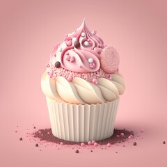 Sticker - Treat Yourself to a Delicious Cupcake on Pink