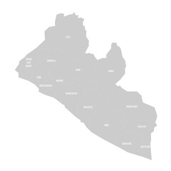 Naklejka na meble Liberia political map of administrative divisions