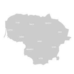 Naklejka na meble Lithuania political map of administrative divisions