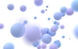 Pastel colored spheres, 3d render