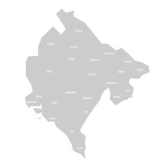 Naklejka na meble Montenegro political map of administrative divisions