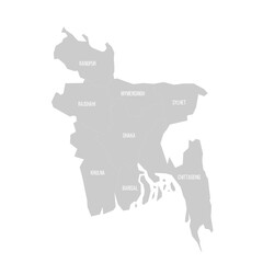 Naklejka na meble Bangladesh political map of administrative divisions