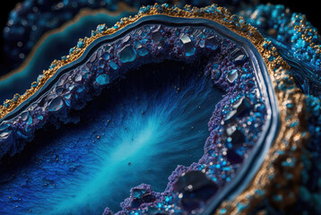 Blue Sapphire Crystal Geode Gemstone Closeup