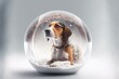 Snow dome in animal dog.     Illustrations, ai art