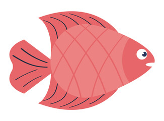 Sticker - red fish sealife animal