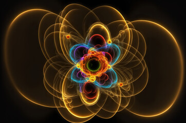 illustration of the close up atom