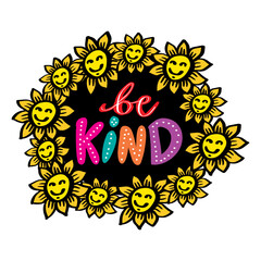 Wall Mural - Be kind, hand lettering. Wall art poster for kindergarten classroom