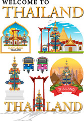 Sticker - Bangkok Thailand Landmark Logo Banner