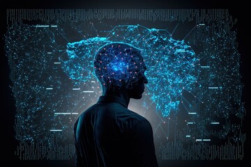 Wall Mural - big data technology and data science. data scientist querying, analysing and visualizing complex dat
