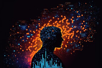 Wall Mural - big data technology and data science. data scientist querying, analysing and visualizing complex dat