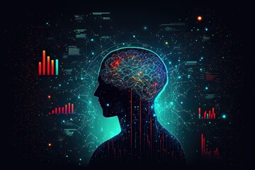 Wall Mural - big data technology and data science. data scientist querying, analysing and visualizing complex dat