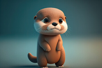 Poster - Cute 3D Animation Otter