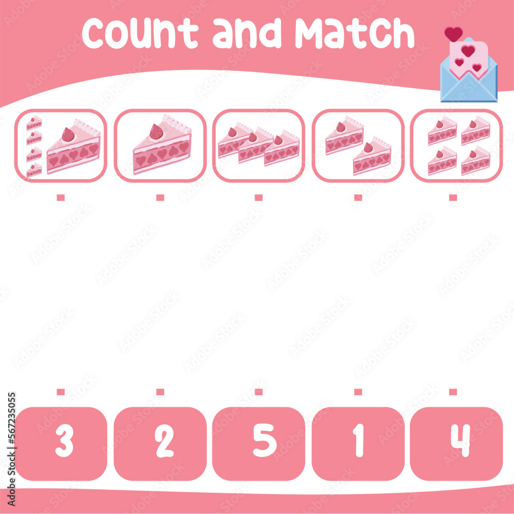 Count and match together worksheet for preschool kids. Educational ...