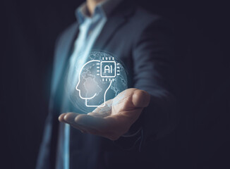 chatbot chat with ai, artificial intelligence. man using technology smart robot ai, artificial intel