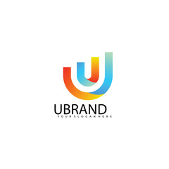 Wall Mural - letter u for business logo symbol design colorful