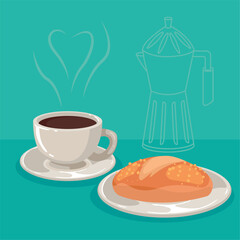 Poster - coffee and bread