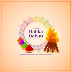 Vector illustration for Indian festival Holika Dahan wishes