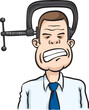 caricature businessman head clamp - PNG image with transparent background