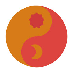 Wall Mural - Yin Yang flat icon