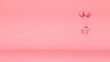 © parinja - Balloon tied to a house floats in a pink background.