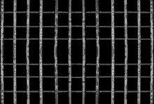 Background With Rusty Grid. Construction And Industrial Theme. Isolated On Black Background. Iron Grid Lattice Texture Backdrop. Rusty Metal Pattern With Square Holes. Metal Lattice Window